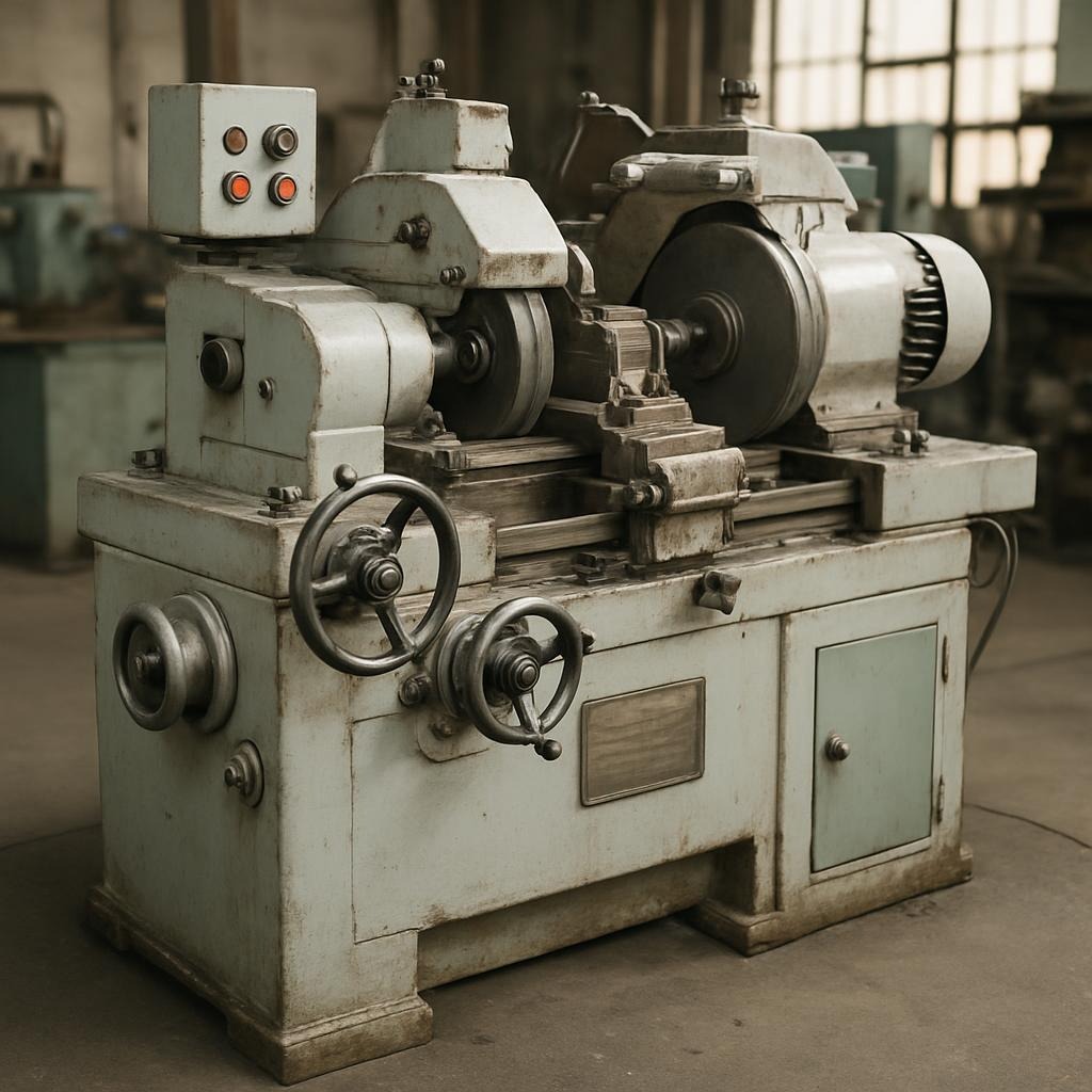 This image depicts a refurbished used centerless grinder
